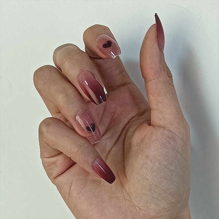 Artistic Ombre Nails with Hearts Kalsten