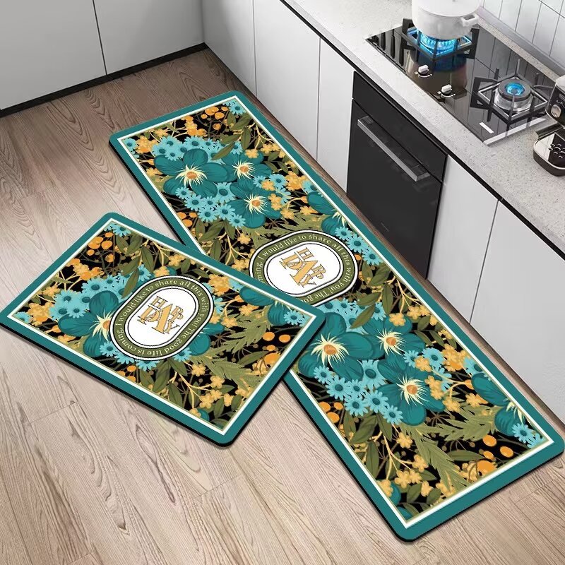Artistic Floral Kitchen Mat Set