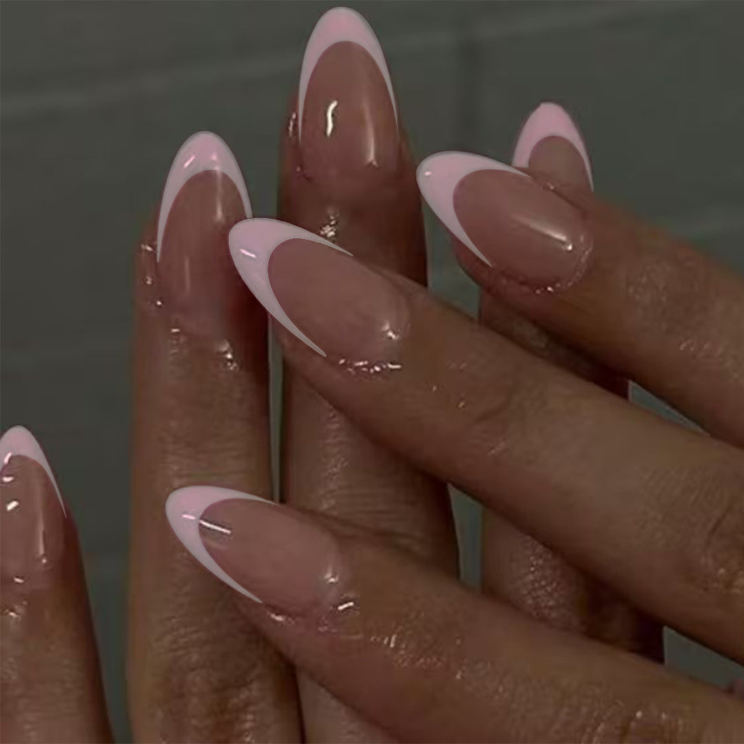 Elegant French Tip Press-On Nail Extensions Kalsten