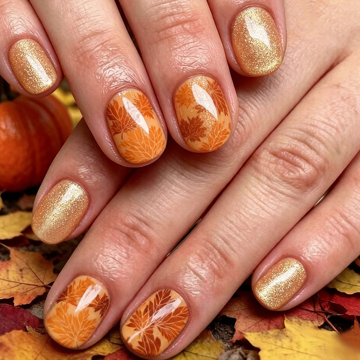 Autumn Leaf Press-On Nail Art Kalsten