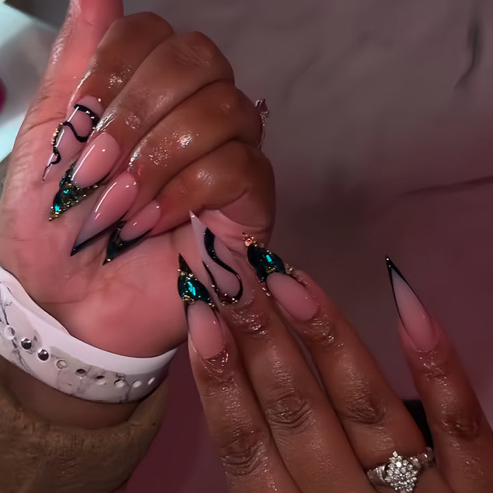 Glamorous Stiletto Nail Extensions Kalsten