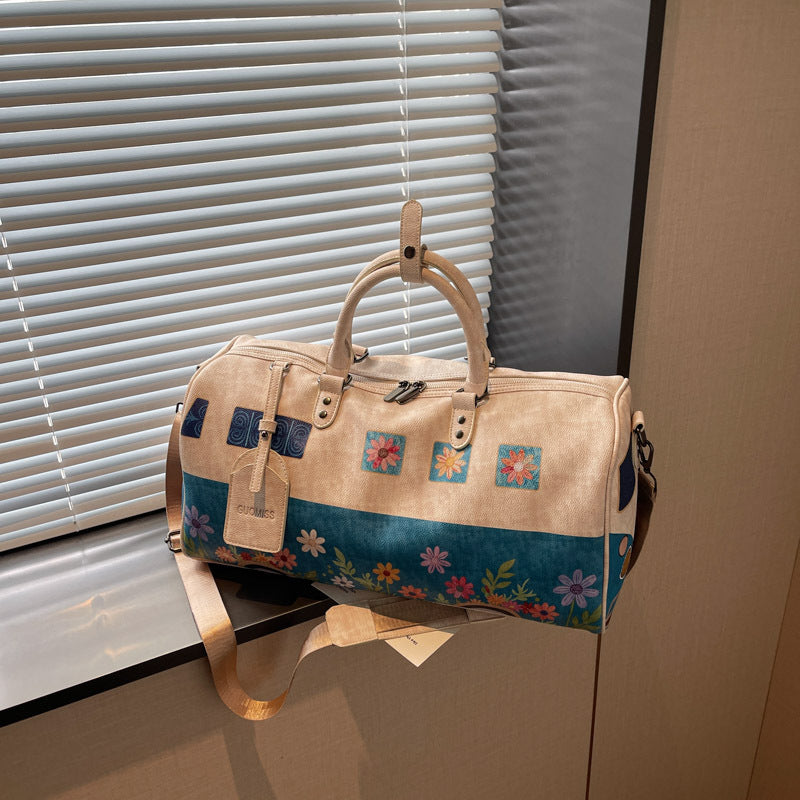 Artistic Floral Print Weekender Bag