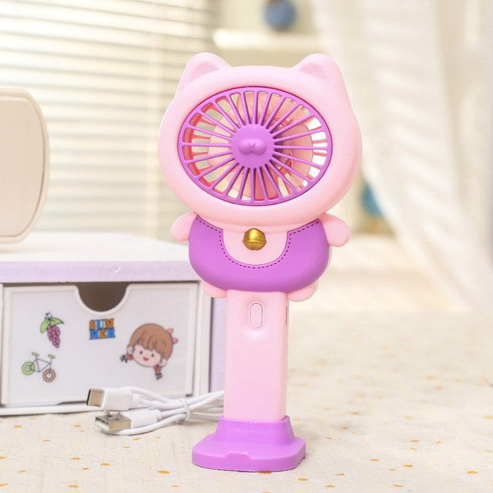 Women's Portable Mini Hand Fan with Animal Ears and USB Charging Function Kalsten