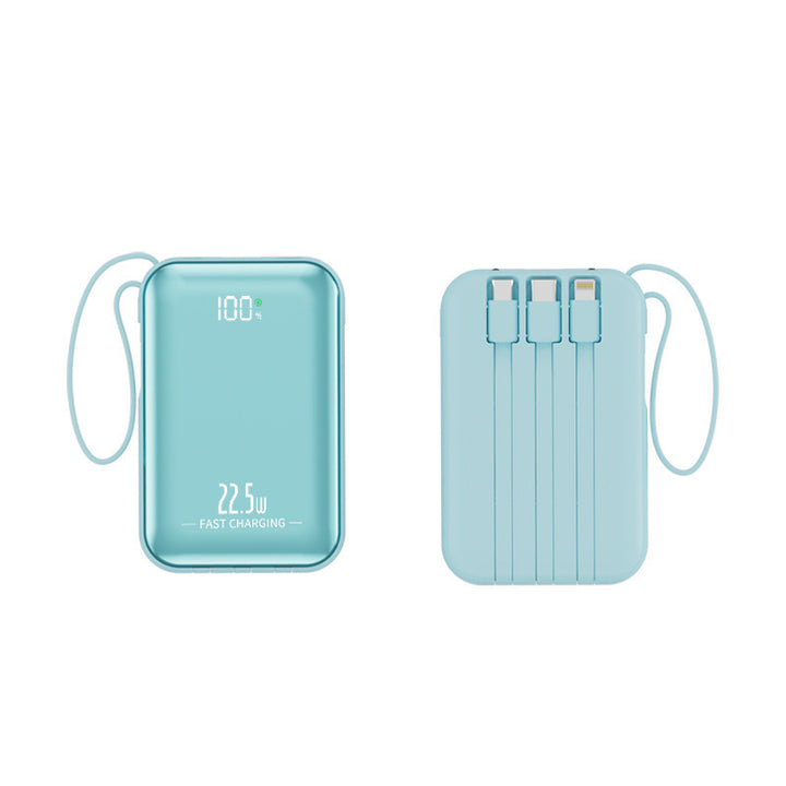 Portable power bank with fast charging and integrated cable system Kalsten