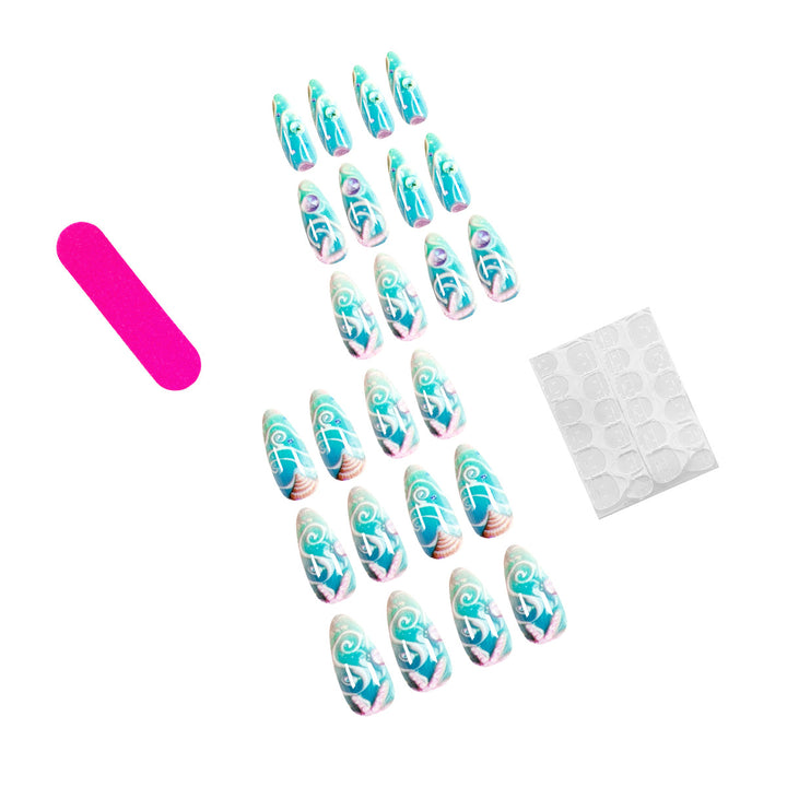 Artistic stiletto nails with maritime accents Kalsten