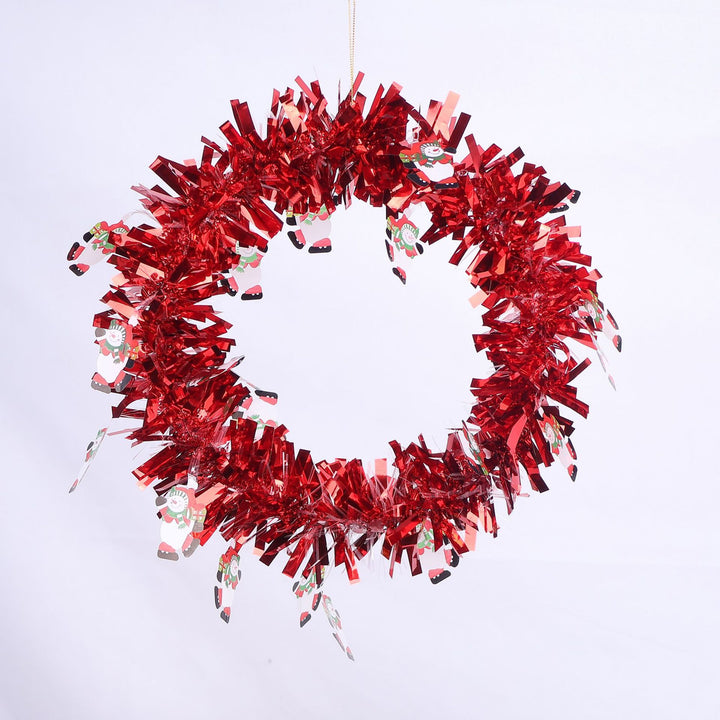 Shiny Christmas wreath with festive designs