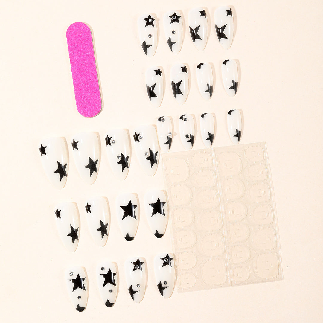 Star-Accent Stiletto Nail Art Extensions Kalsten