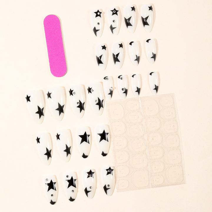 Star-Accent Stiletto Nail Art Extensions Kalsten