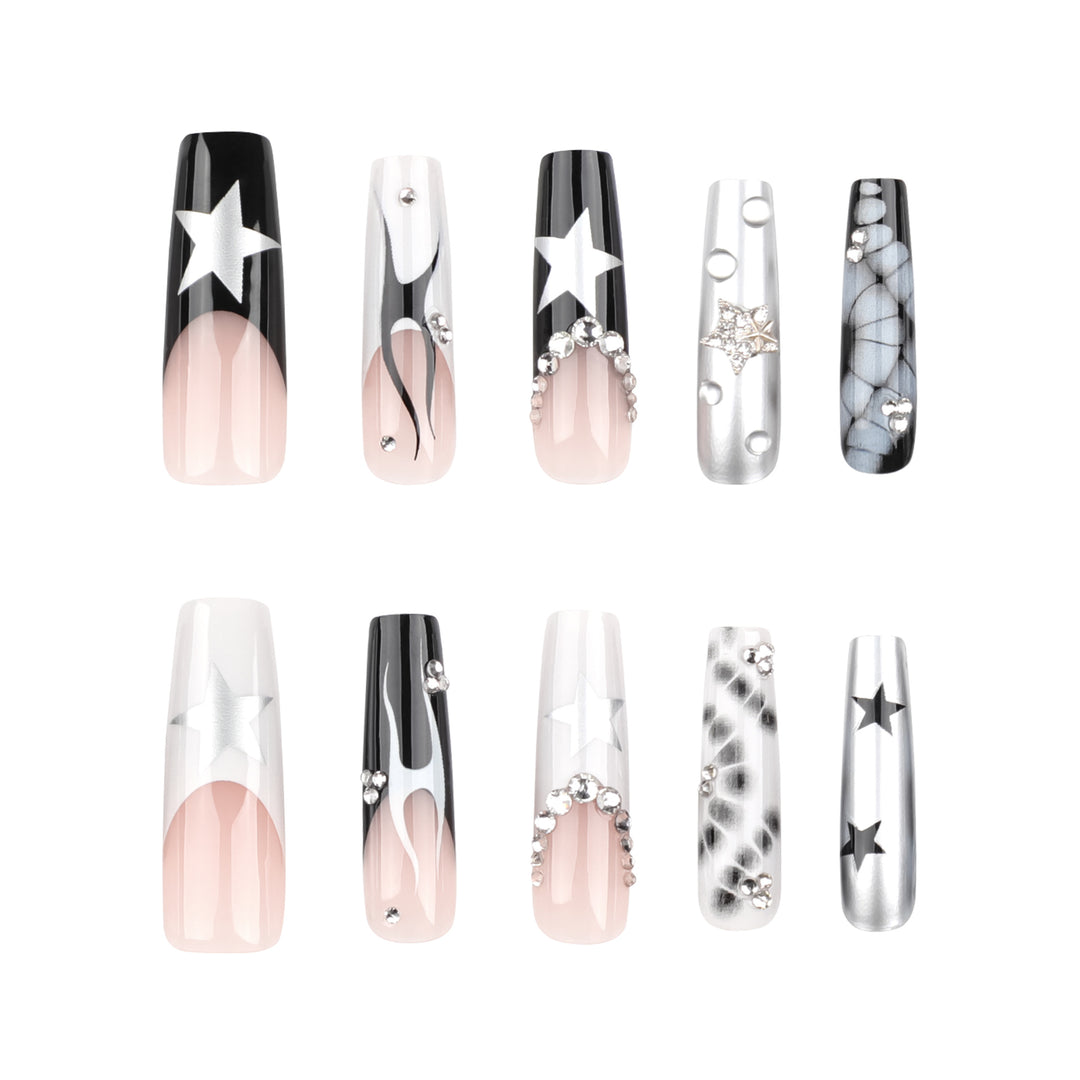 Artificial Nail Set with Glamour Accents Kalsten