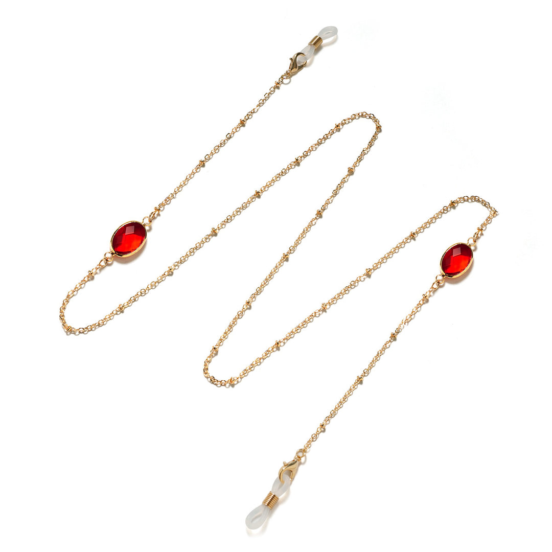 Chic Gemstone-Accented Eyewear Chain Kalsten
