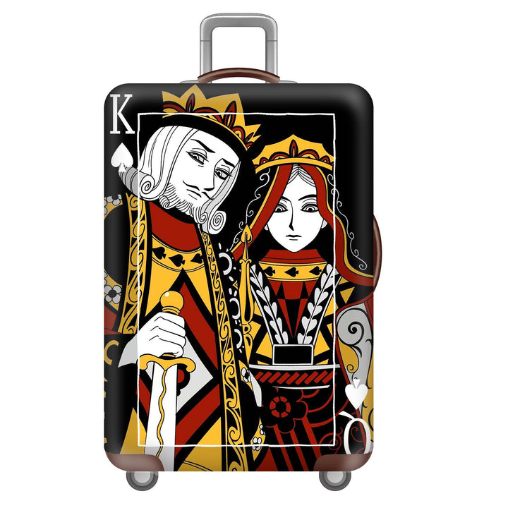 Unisex nan robust Hart shell trolley with lion portrait motif print, shock-resistant ABS polycarbonate shell, multi-wheeled chassis and TSA security lock Kalsten