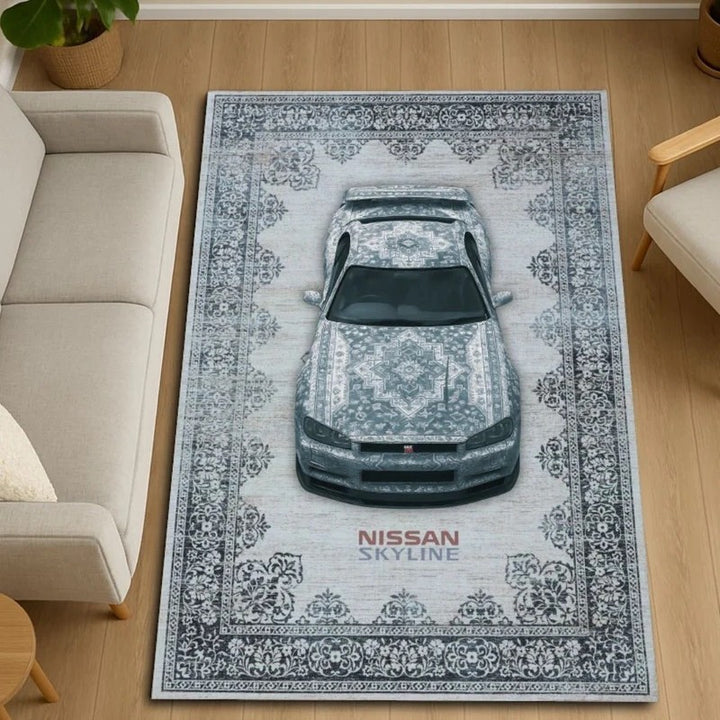 Decorative Auto-Themed Area Rug