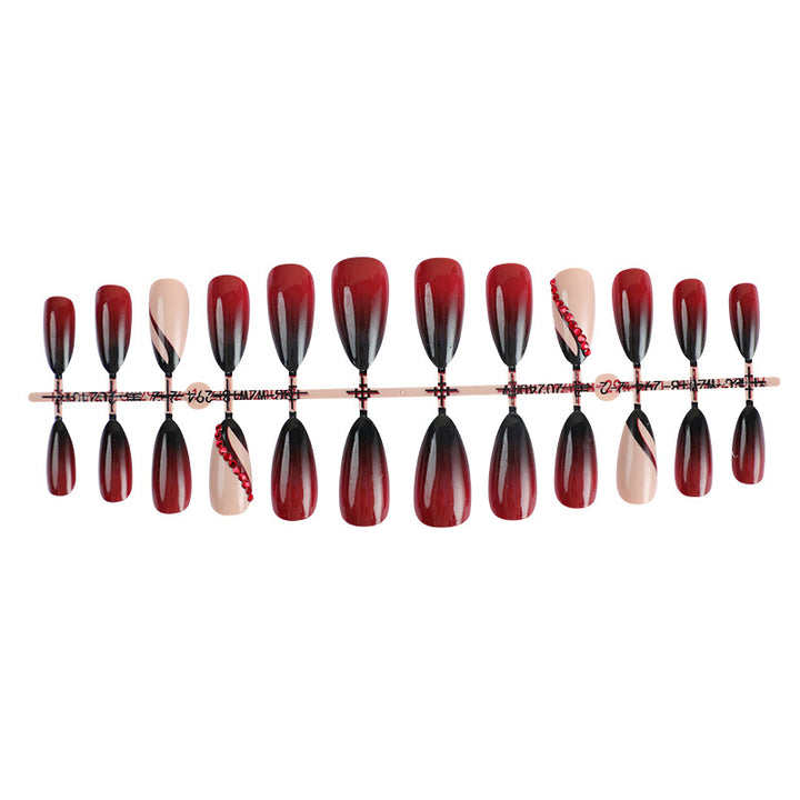 Nail set with elegant ombre design and creative decorations Kalsten