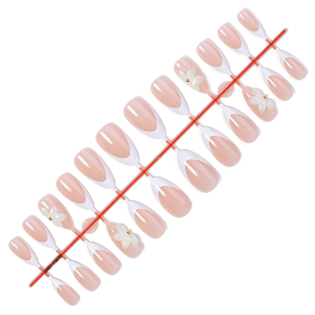 Floral Accent Press-On Nail Set Kalsten