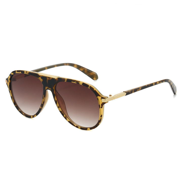 Oversized Aviator Sunglasses with Metallic Accents Kalsten
