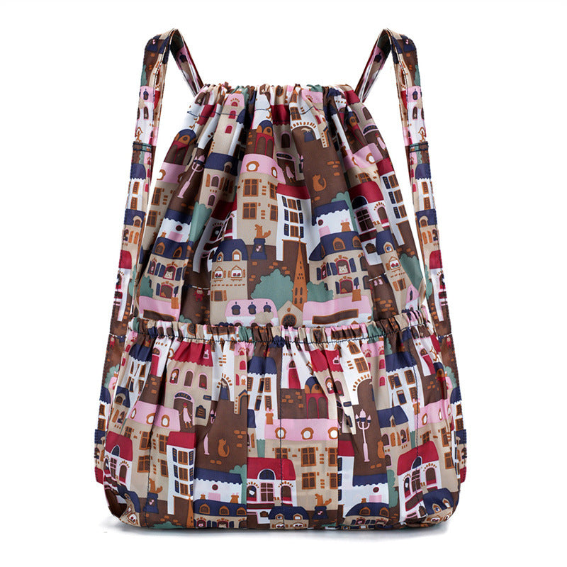 Floral Print Drawstring Backpack Kalsten