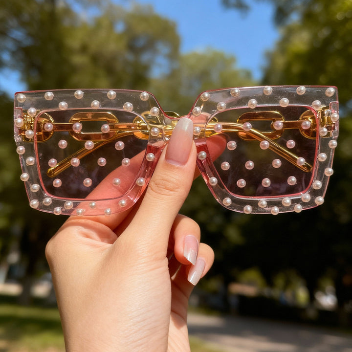 Decorative Pearl-Embellished Cat Eye Sunglasses Kalsten