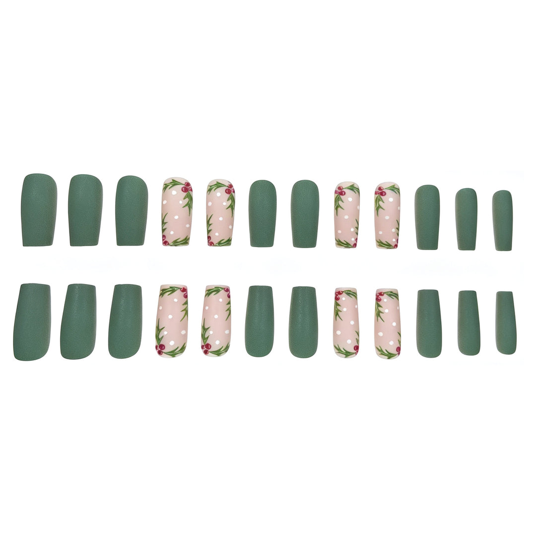 Festive Holly Nail Art Enhancements Kalsten