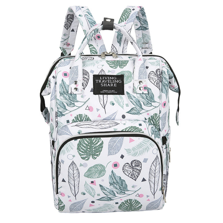 Versatile Leaf Print Travel Backpack Kalsten