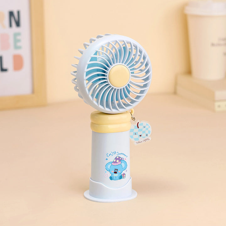 Ladies wearable handheld fan with playful dog design Kalsten