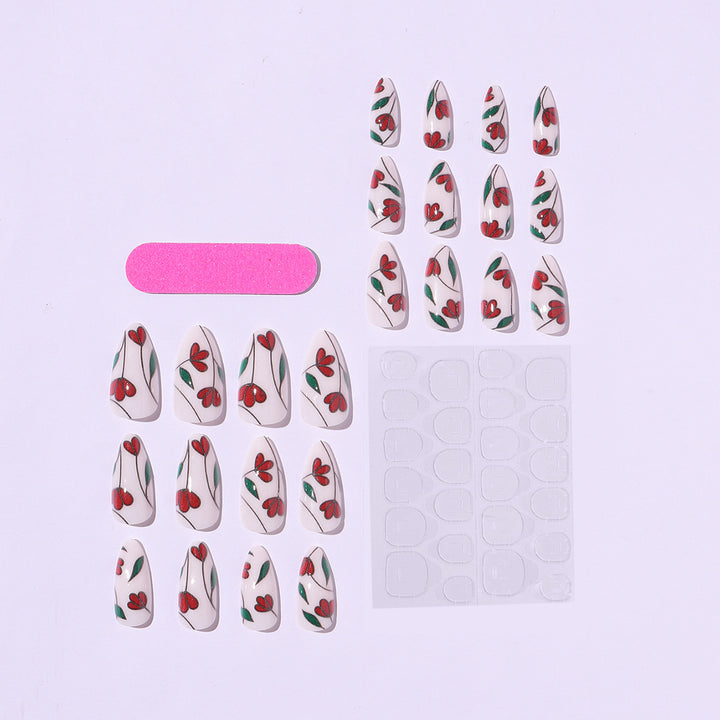 Nail art set with floral accents and glitter Kalsten