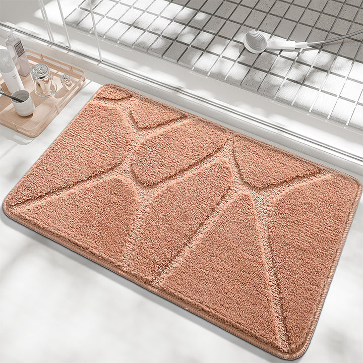 Plush Contemporary Geometric Bath Mat Kalsten