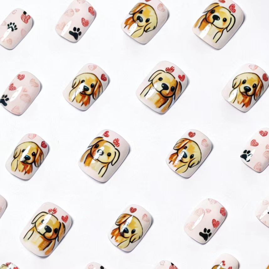 Artificial nails with cute dog friend design Kalsten