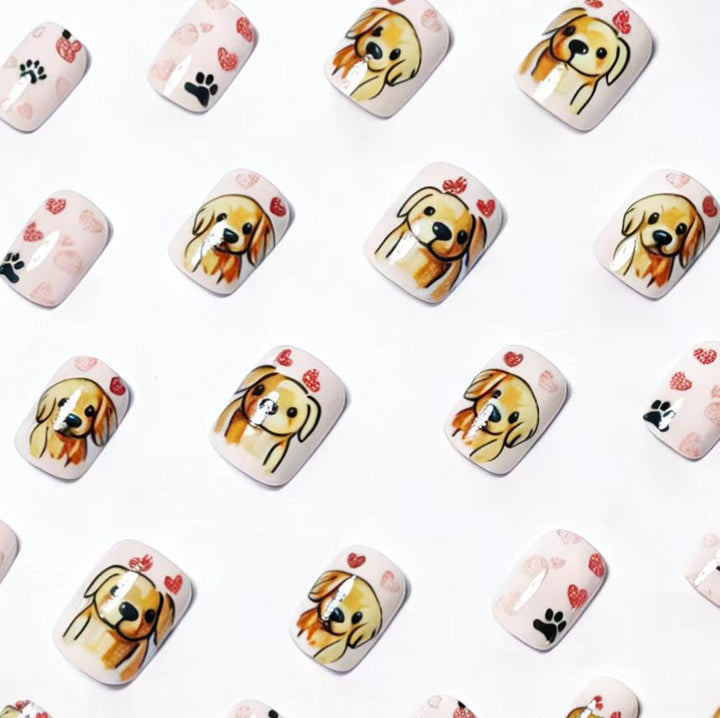 Artificial nails with cute dog friend design Kalsten