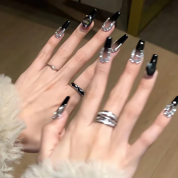 Elegant French Tip Press-On Nail Art Kalsten
