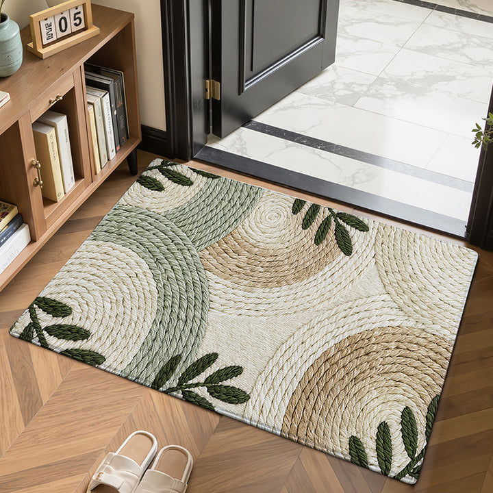 Textured Leaf Print Entrance Mat Kalsten