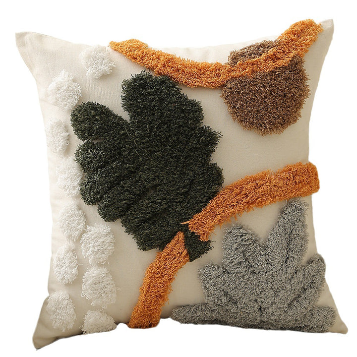 Boho-woven decorative cushion with textured chenille applications Kalsten