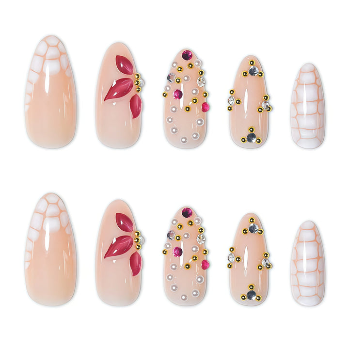 Elegant Floral Press-On Nail Art Extensions Kalsten 1787913980