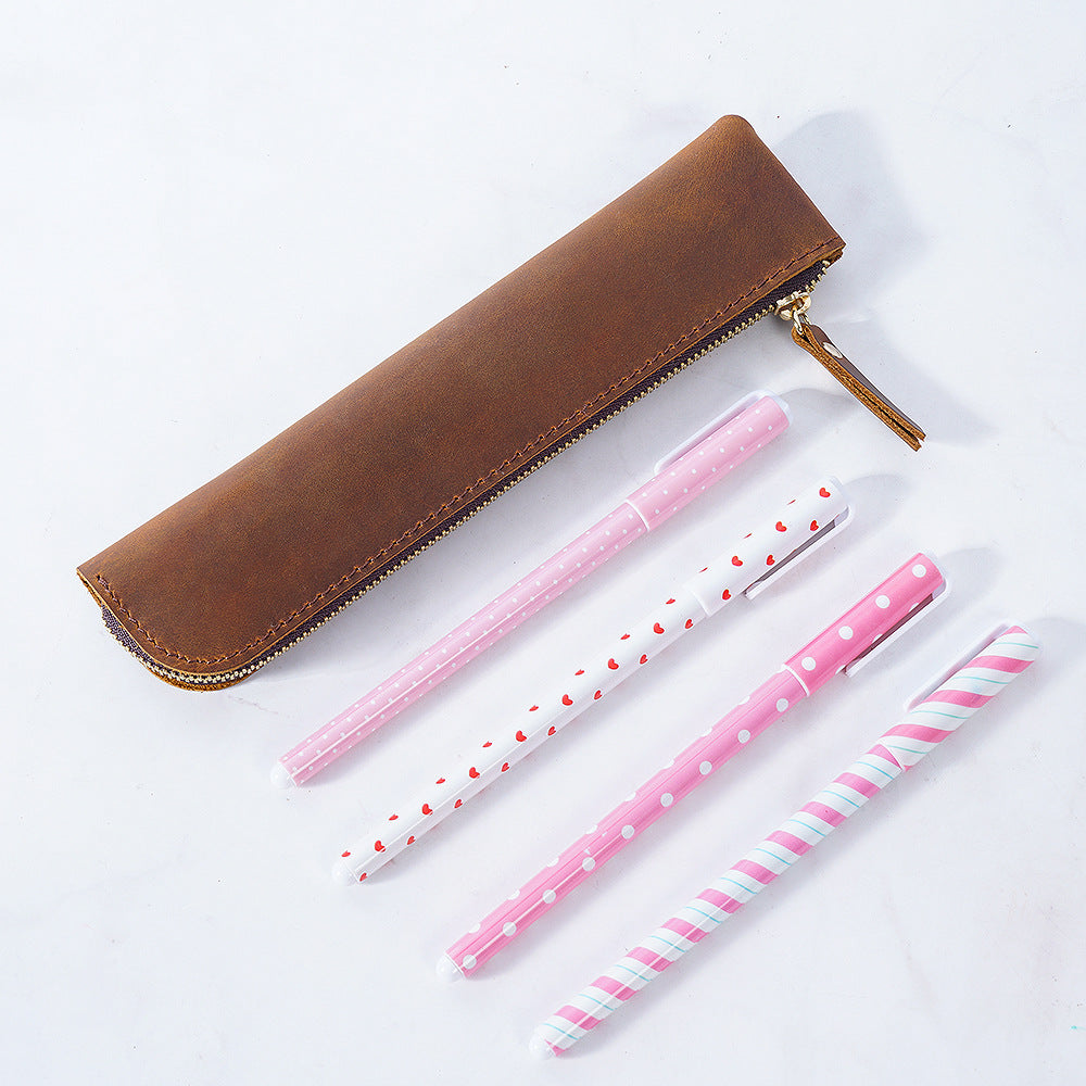 Leather Zippered Pencil Case  1790590109