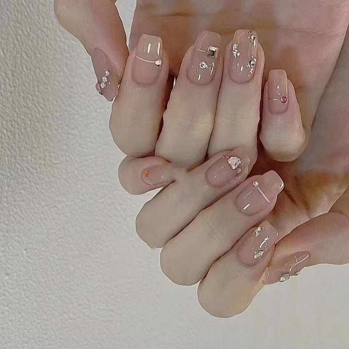 Rhinestone-Embellished Nail Art Set