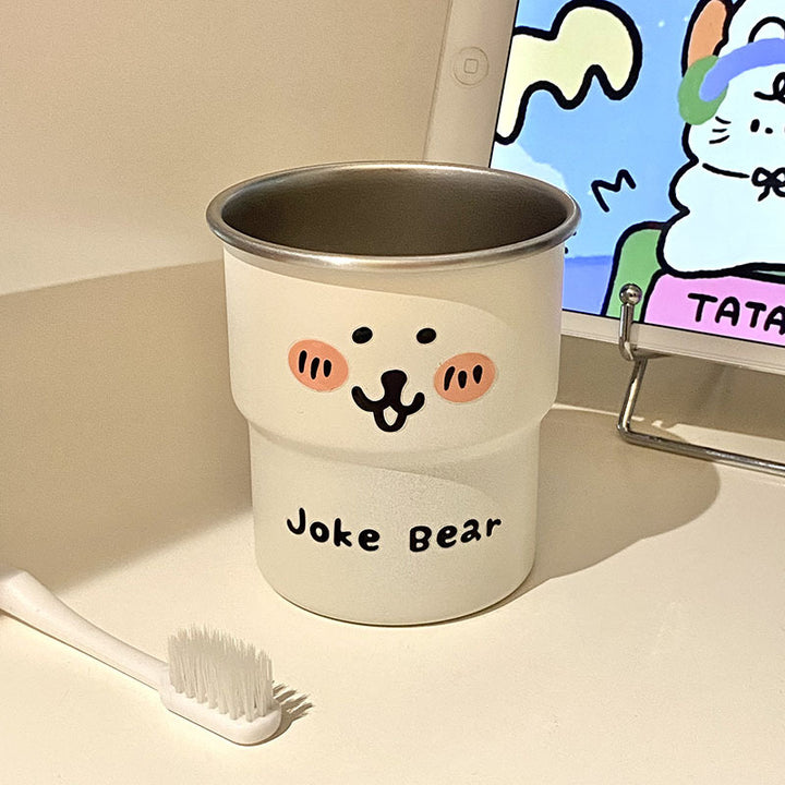 Stainless Steel Drinking Cup with Humorous Bear Motif Kalsten