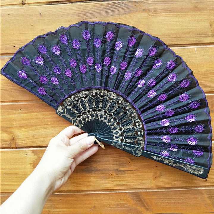 Ladies handcrafted fan with exquisite embroidery Kalsten
