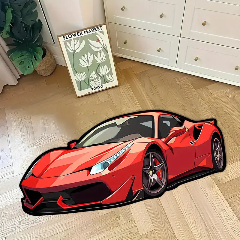 Sports Car-Themed Area Rug