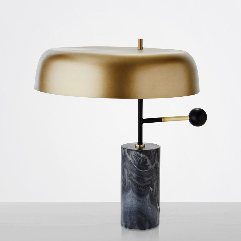 Stylish Table Lamp with Marble Base and Gold Accent