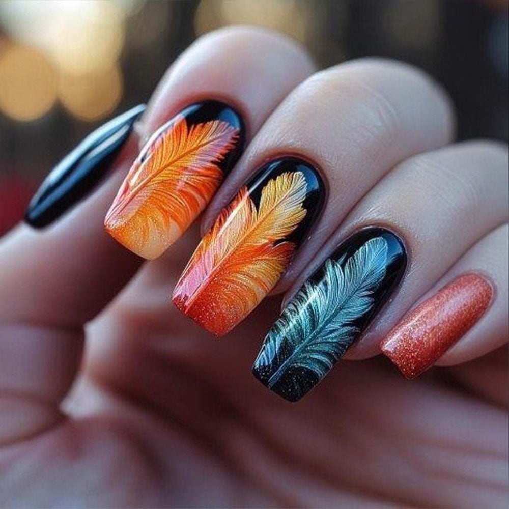 Artificial Nails in Stylish Feather Design Kalsten