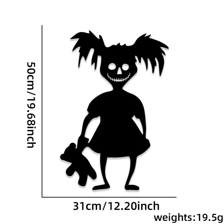 Large-format self-adhesive wall sticker spooky zombie with pumpkin silhouette