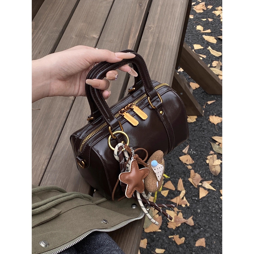 Soft Leather Handheld Satchel Kalsten