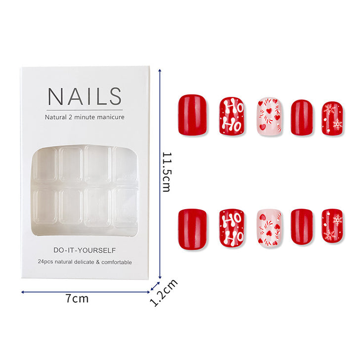 Artificial Nails with Festive Christmas Design Kalsten