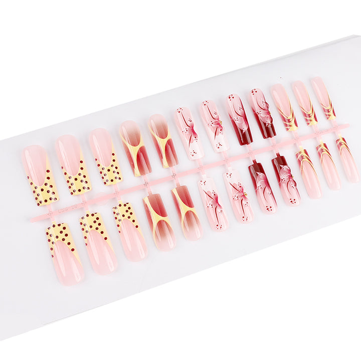 Artistic Floral Press-On Nails