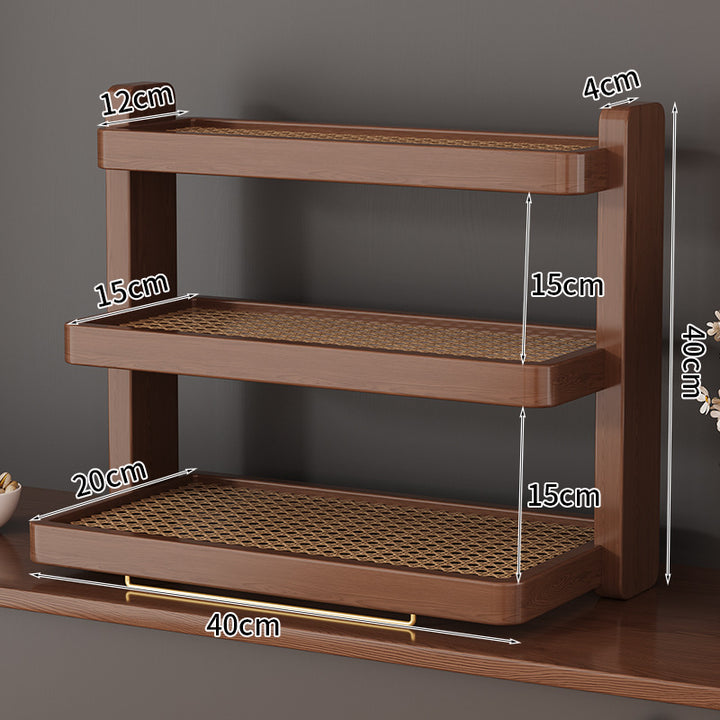Wooden Tiered Storage Shelf Kalsten