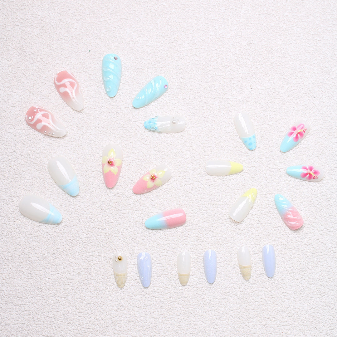 Artistic Nail Tips with Shell Design Kalsten