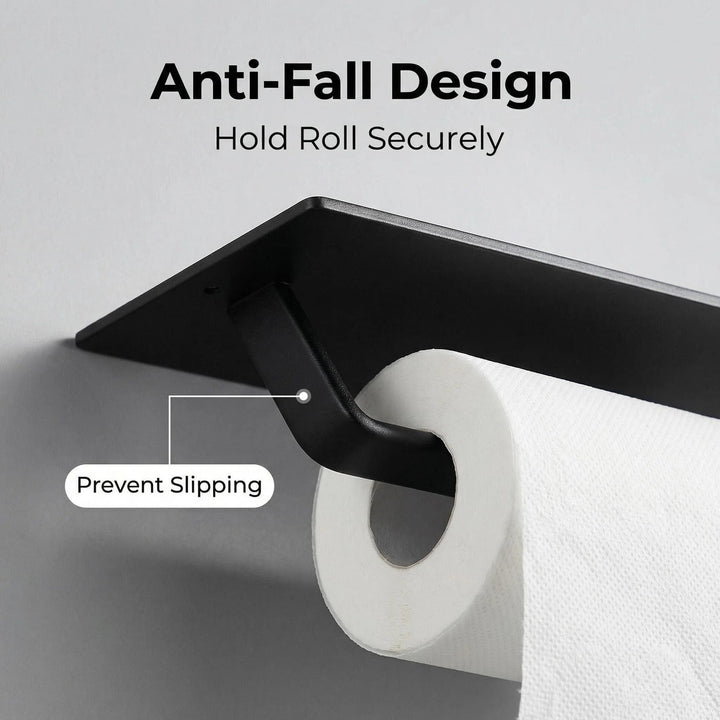 Wall-Mounted No-Drill Adhesive Stainless Steel Paper Towel Holder With Removable Spindle