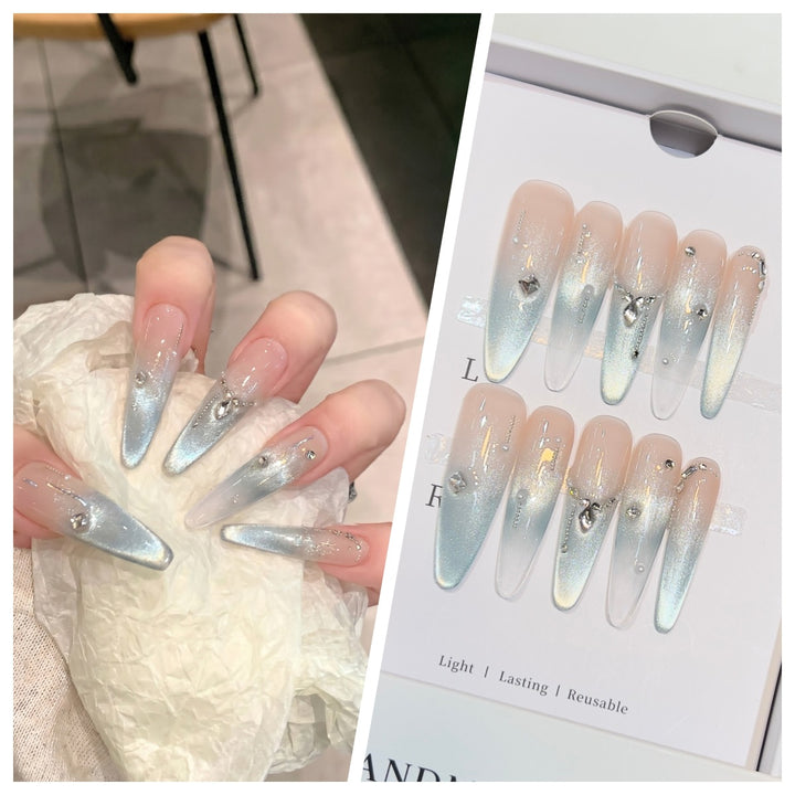 Artistic Stiletto Press-On Nail Set with Charming Patterns Kalsten