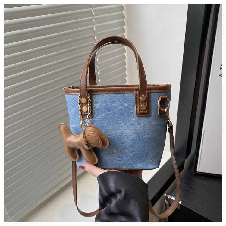 Playful Denim Mini Handheld Tote Bag Kalsten