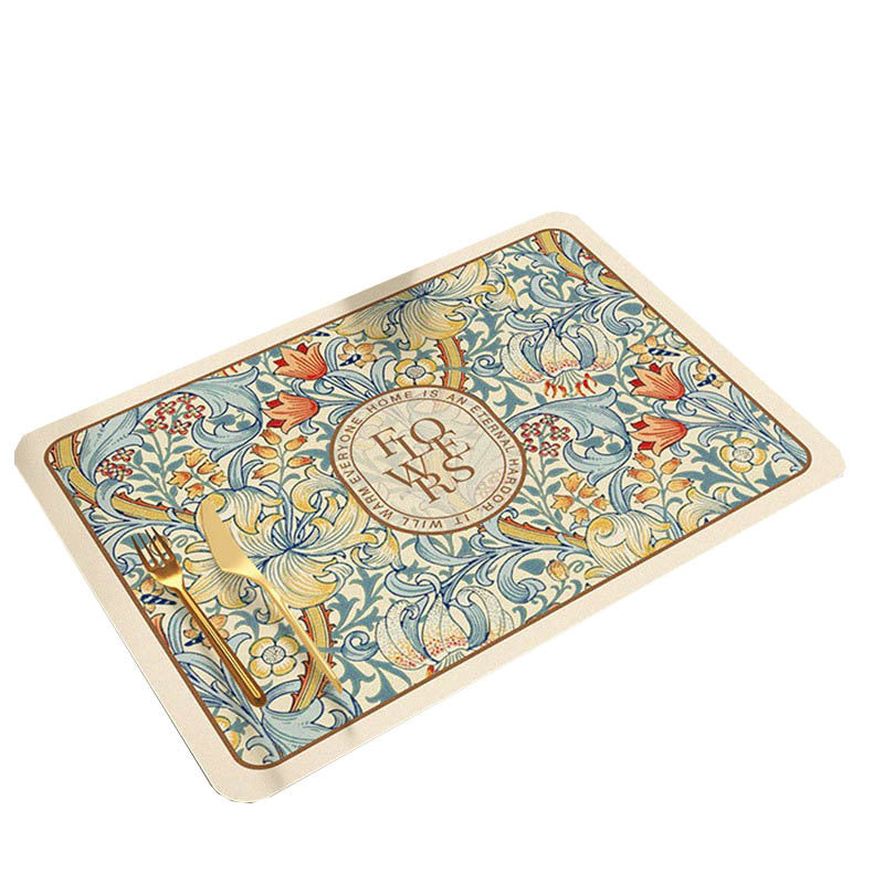 Floral Design Kitchen Mat Kalsten