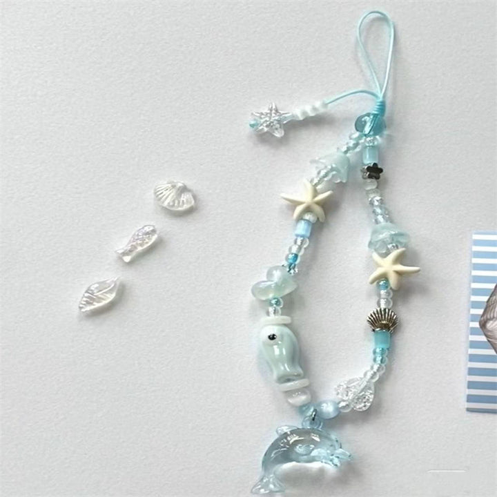 Dolphin-Themed Beaded Charm Eyewear Holder Kalsten